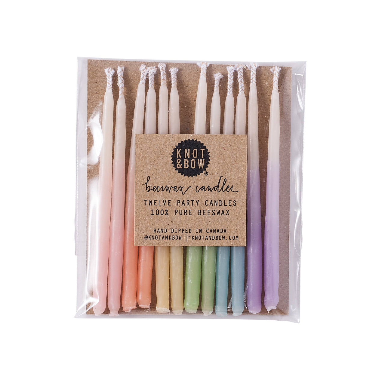 Rainbow Ombré Beeswax Birthday Candles