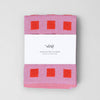 Lilac & Red Squares Tea Towel