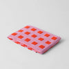 Lilac & Red Squares Tea Towel