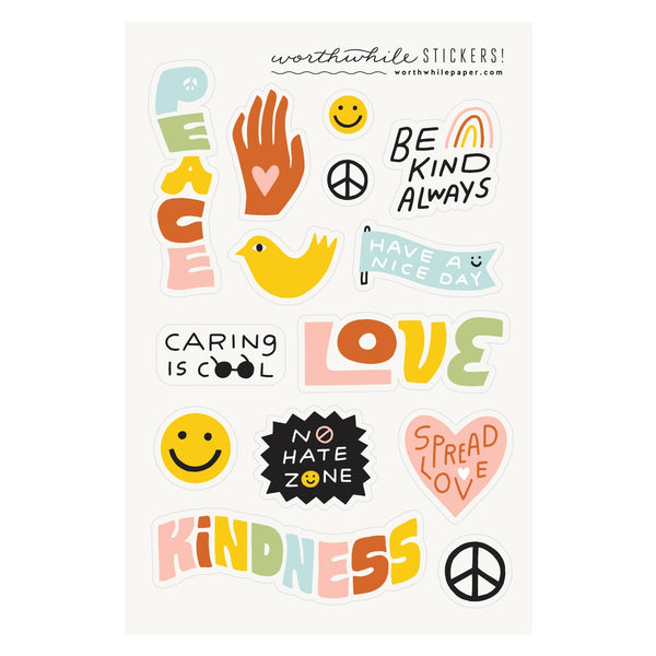 Peace Love Kindness Sticker Sheet