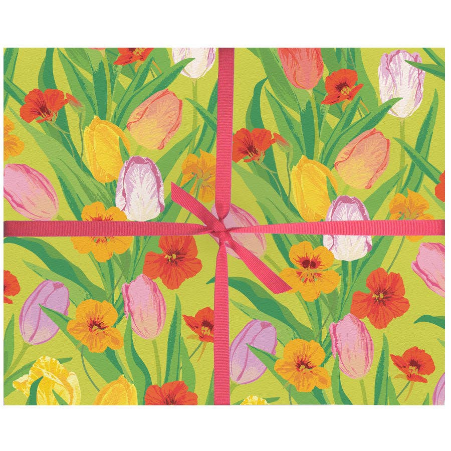 Tulips & Nasturtiums Gift Wrap Sheet