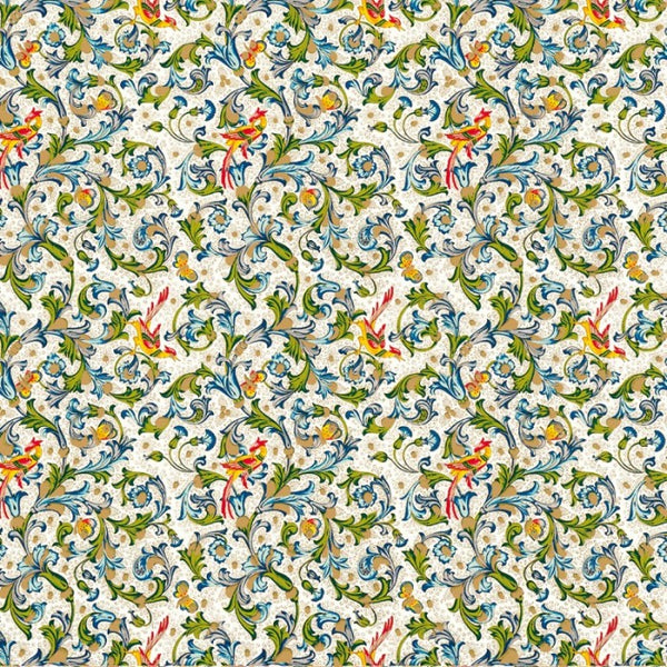 Birds, Florentine Style Wrapping Paper Sheet