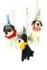 Felted Party Dog Ornaments