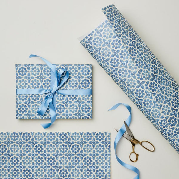 Blue Tiles Gift Wrap Sheet