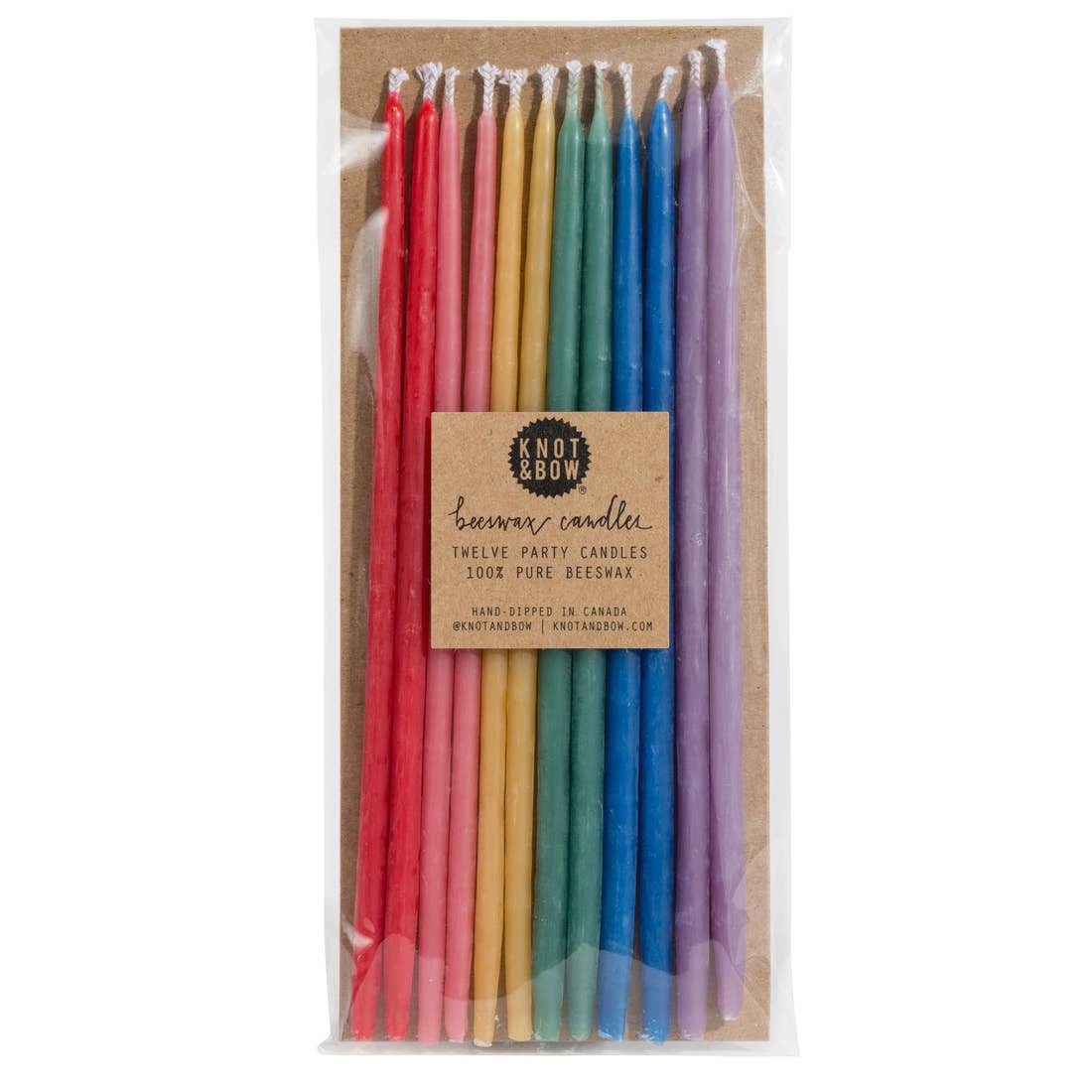 Rainbow Beeswax Long Birthday Candles