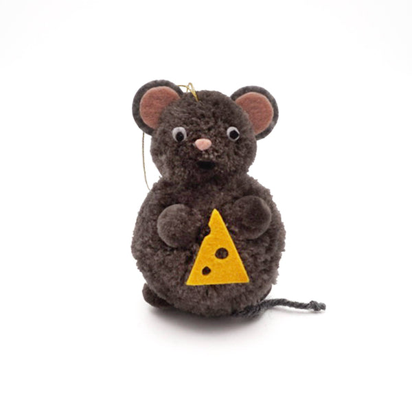 Mouse Pom Pom Ornament