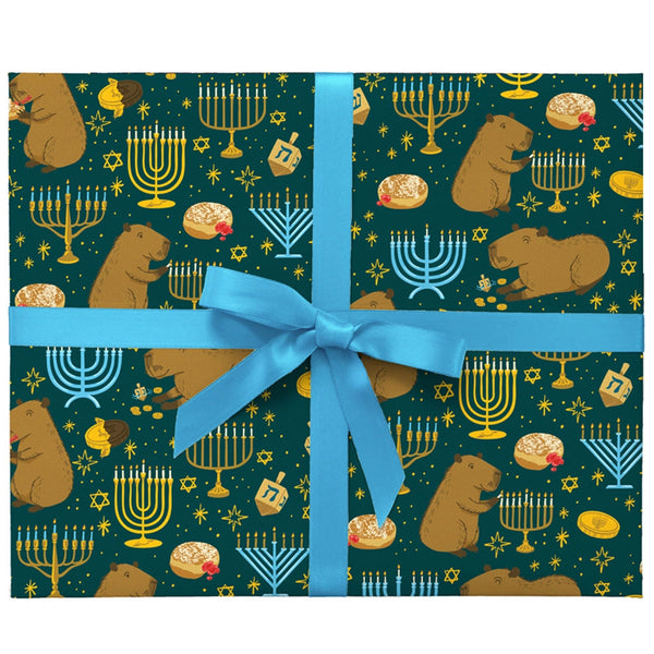 Capybara Hanukkah Gift Wrap
