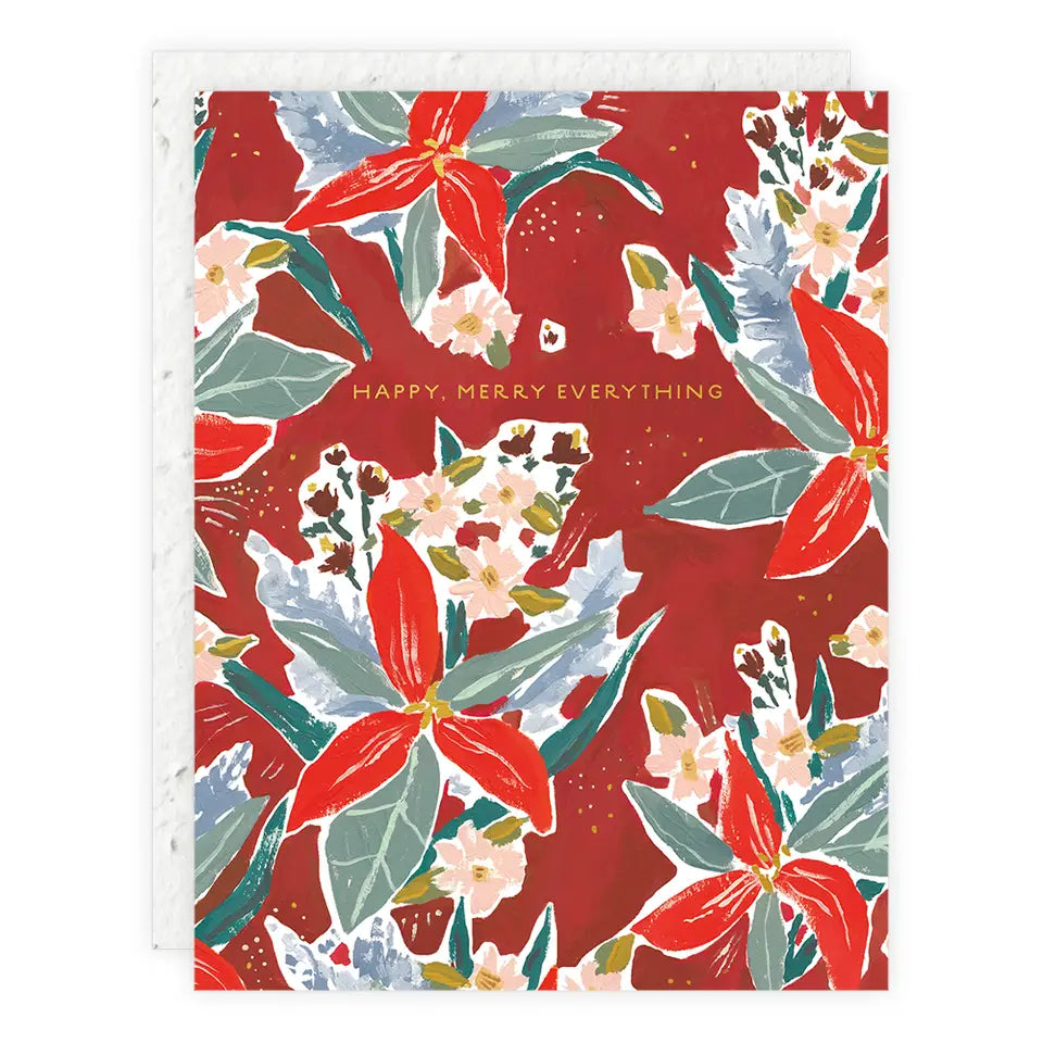 Red Poinsettia Merry Everything Card