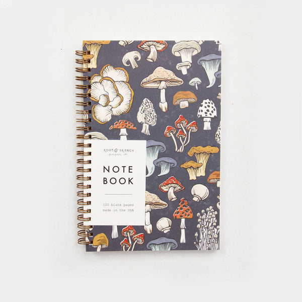 Mushroom & Fungi Spiral Bound Notebook: Lined