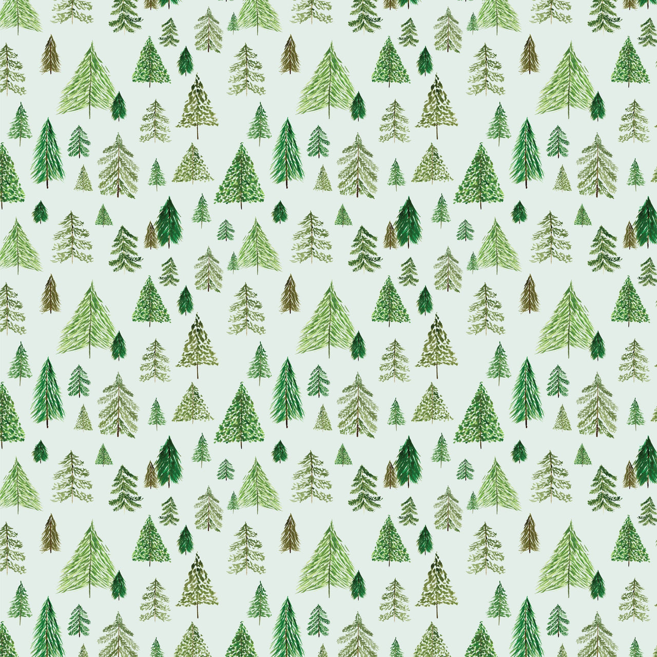 Pine Trees Christmas Gift Wrap Roll