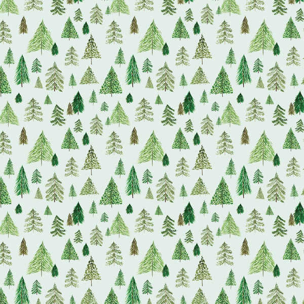 Pine Trees Christmas Gift Wrap Roll