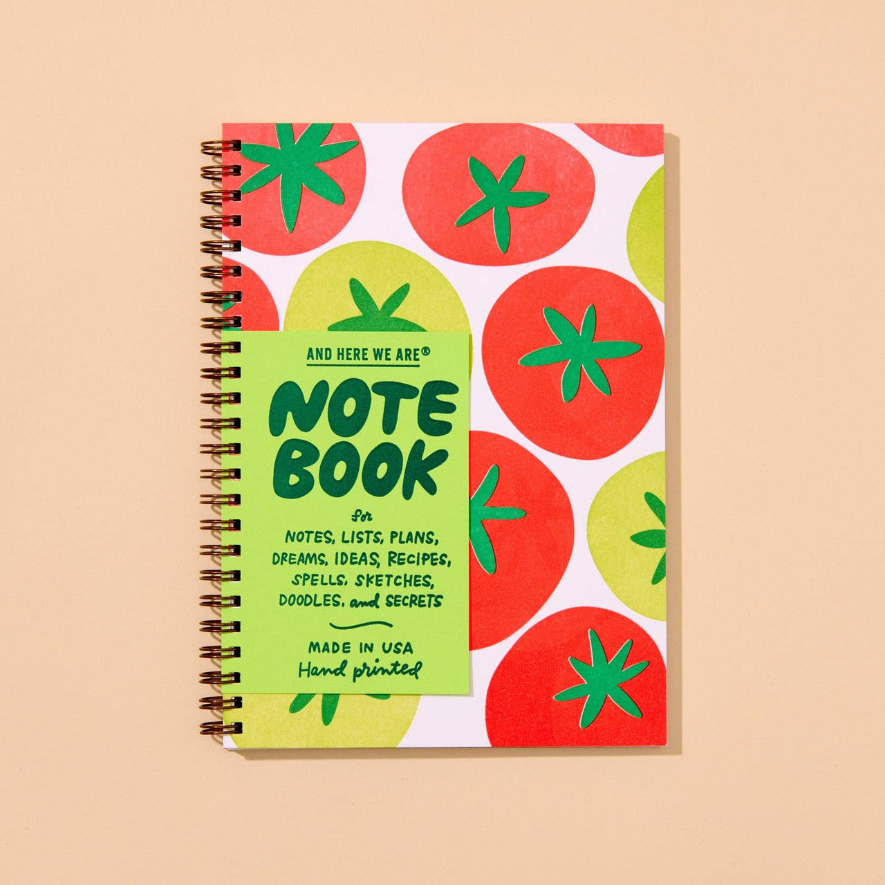 Tomato A5 Letterpress Spiral Notebook