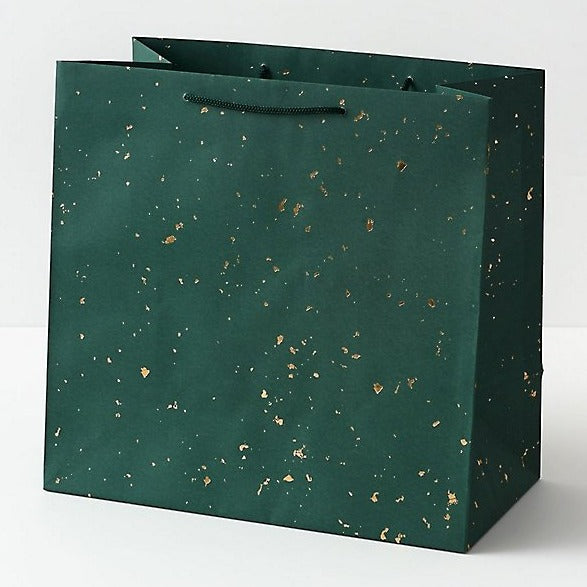 Large Gold Fleck On Green Gift Bag