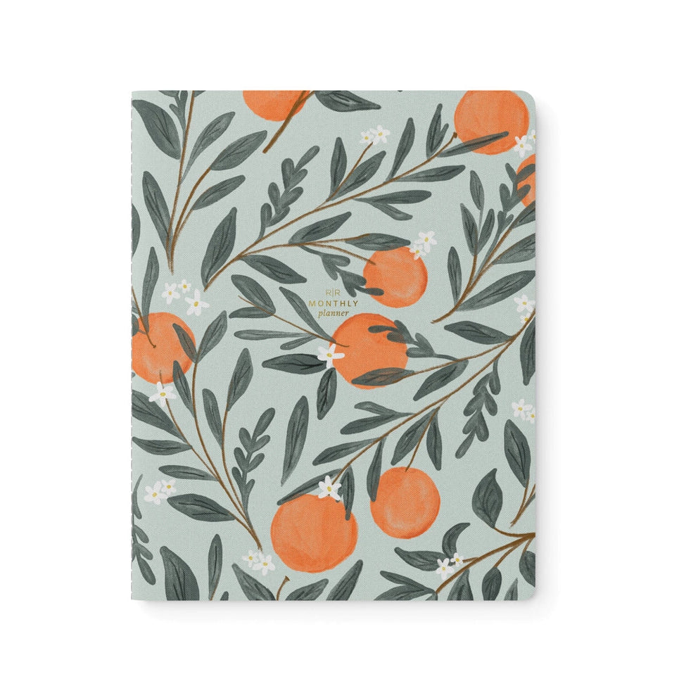 Orange Vine Stitched Monthly Planner