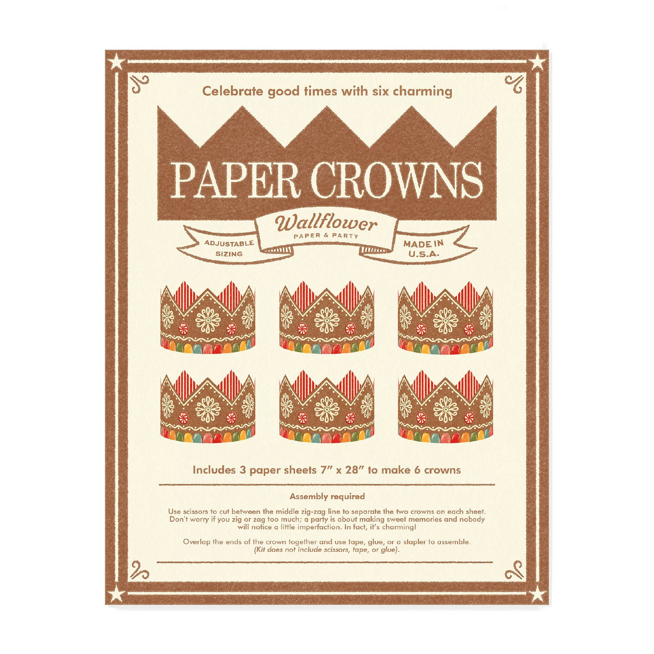 Gingerbread Paper Crowns
