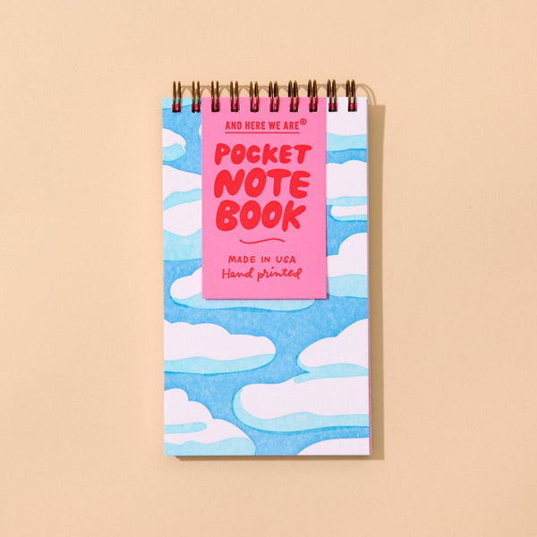 Sky and Clouds Letterpress Spiral Pocket Size Notebook