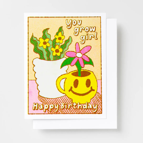 You Grow Girl Smiley Face Plant Birthday