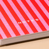 Red/Pink Stripe Letterpress Pocket Size Notebook