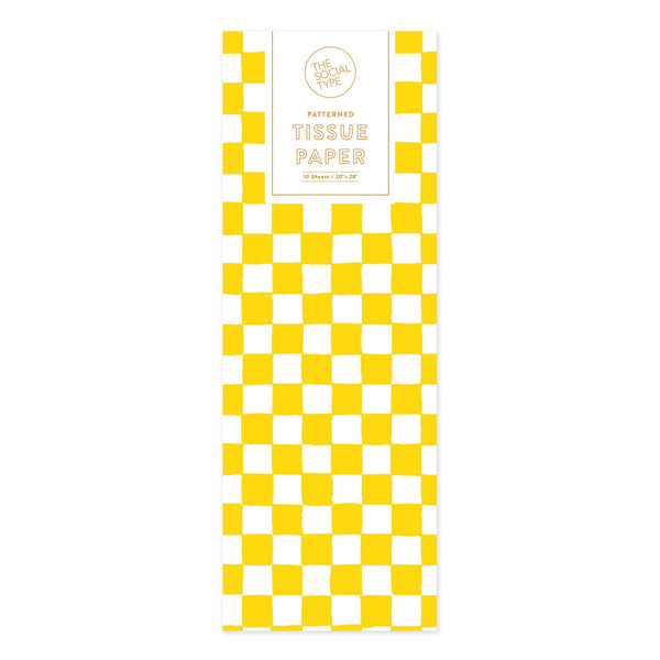 Yellow Checker Tissue Paper