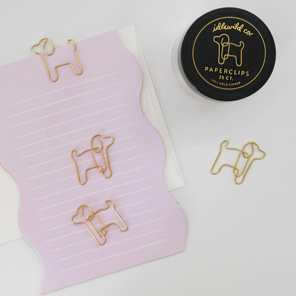 Dog Gold Plated Paper Clips