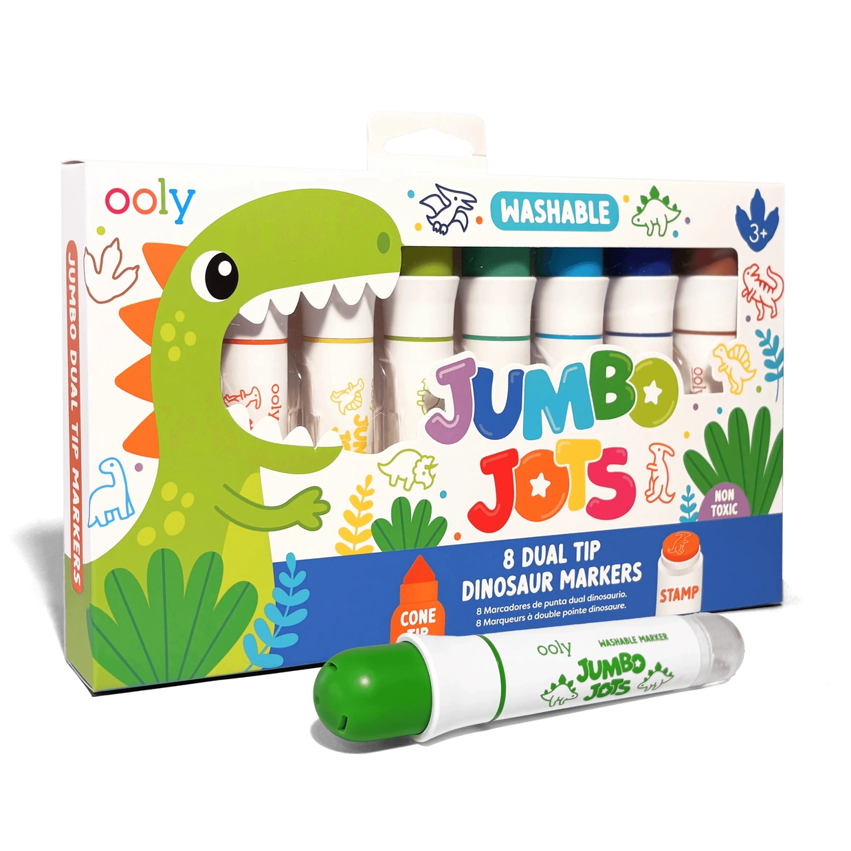 Jumbo Jots Dual Tip Dinosaur Stamp Markers
