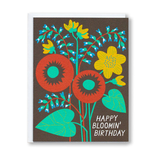 Brown Floral Happy Bloomin' Birthday