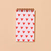 Hearts Letterpress Spiral Pocket Size Notebook