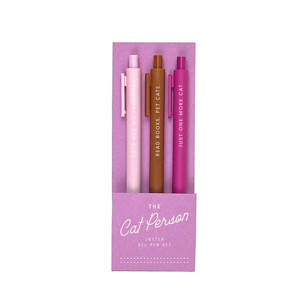 The Cat Person Jotter Gel Pen Set