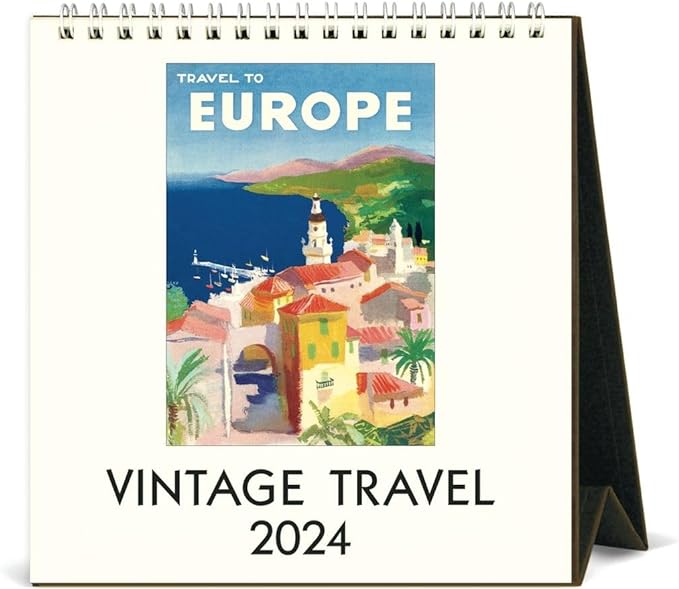 2024 Vintage Travel Desk Calendar