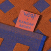 Burgundy & Blue Squares Tea Towel