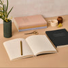Vol 55: Red Burgundy Stripe Lay Flat Notebook - Ruled