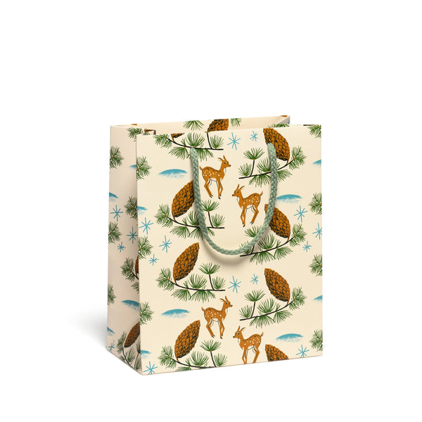 Deer and Pine Cones Gift Bag