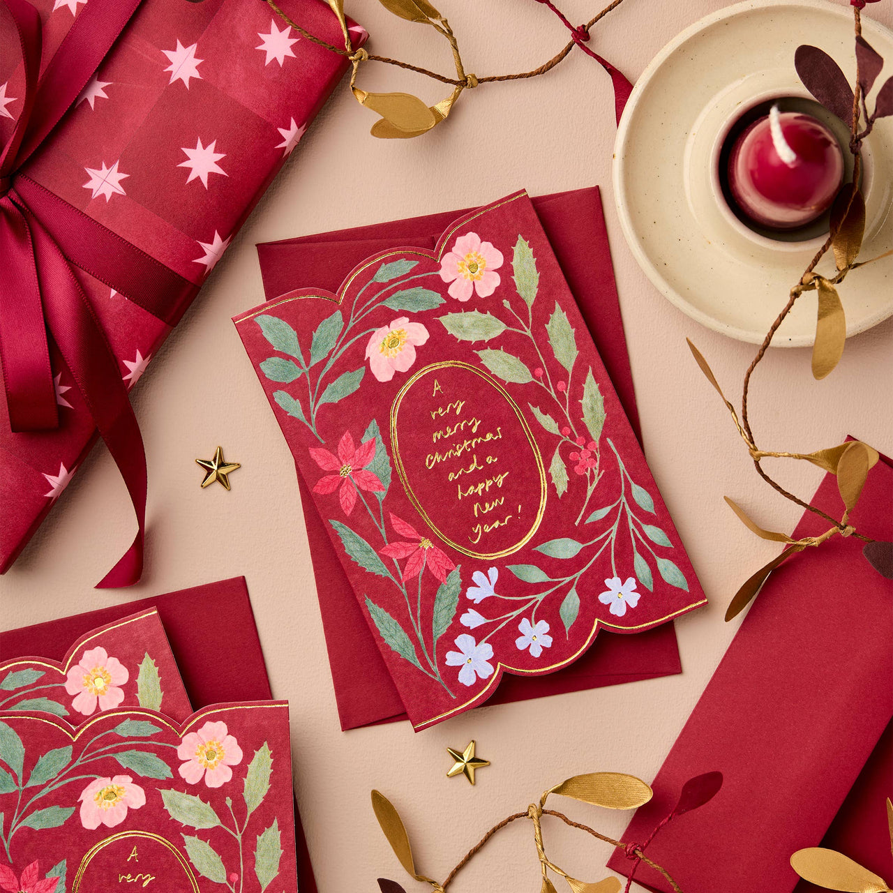 Red Flora Merry Christmas