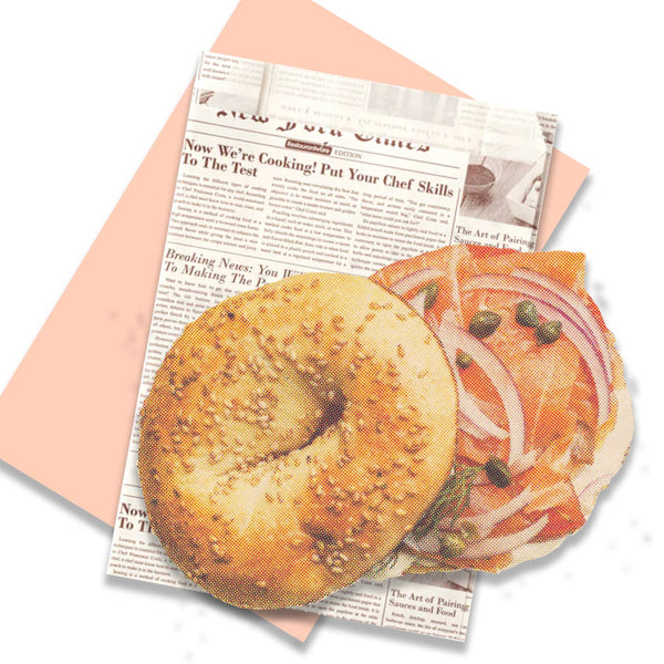 Retro NYC Bagel Postcard