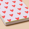 Hearts Letterpress Spiral Pocket Size Notebook