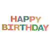Bright Happy Birthday Sewn Garland