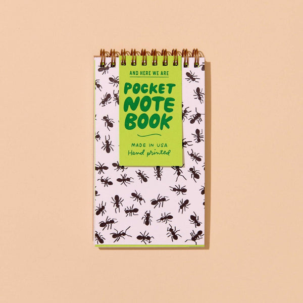 Ants Letterpress Pocket Size Spiral Notebook