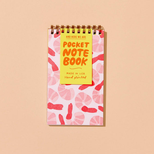 Shrimp Cocktail Letterpress Spiral Pocket Notebook