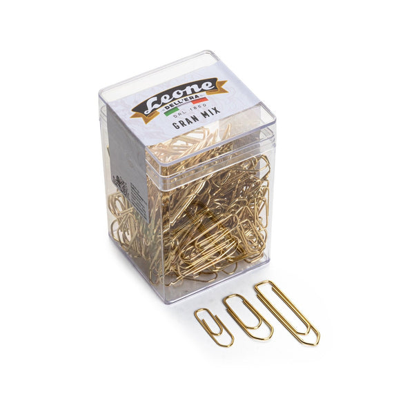 Brass Plated Paper Clips, 3 Lengths - 125 Grams