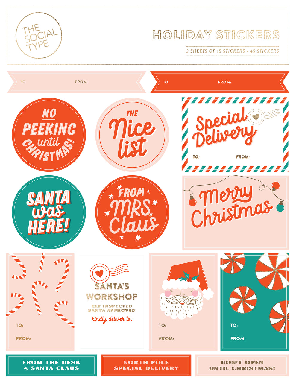 Holiday Sticker Sheets