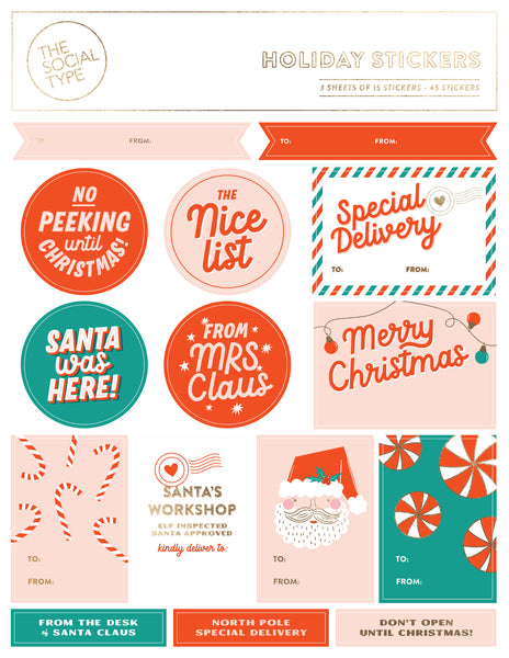 Holiday Sticker Sheets