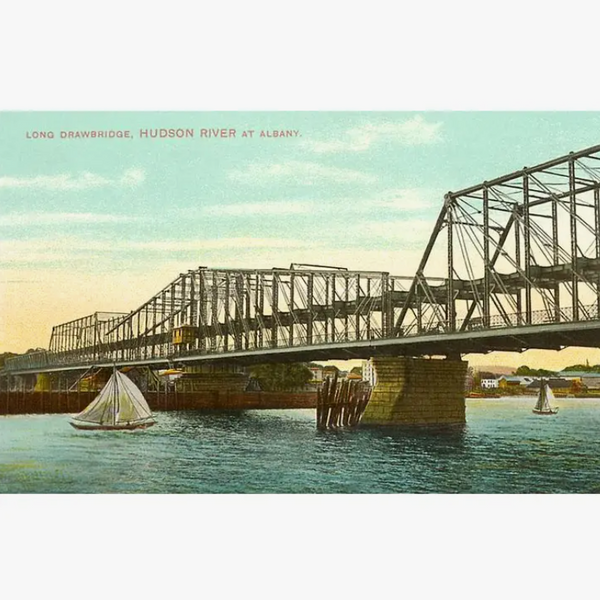 NS-387 Drawbridge, Hudson River at Albany, New York Postcard
