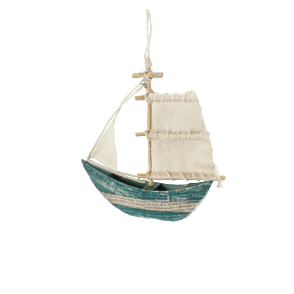 Paper Ship Ornament