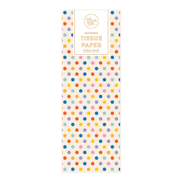 Rainbow Confetti Dot Tissue Paper