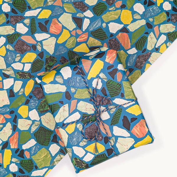 Teal/Blue Terrazzo Gift Wrap
