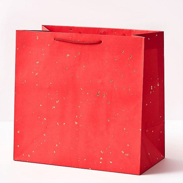 Large Gold Fleck On Red Gift Bag