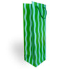 Green/Aqua Fussy Stripe Wine Bag