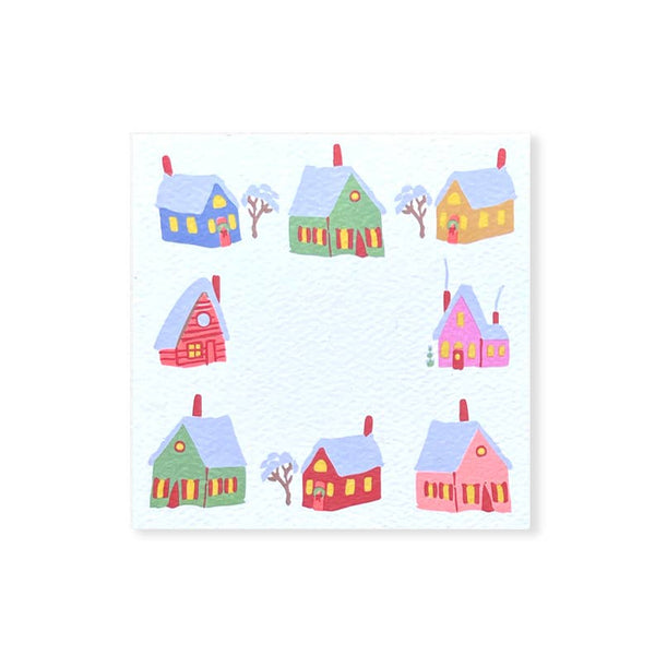 48 pack /  Snowy Houses Square Notes