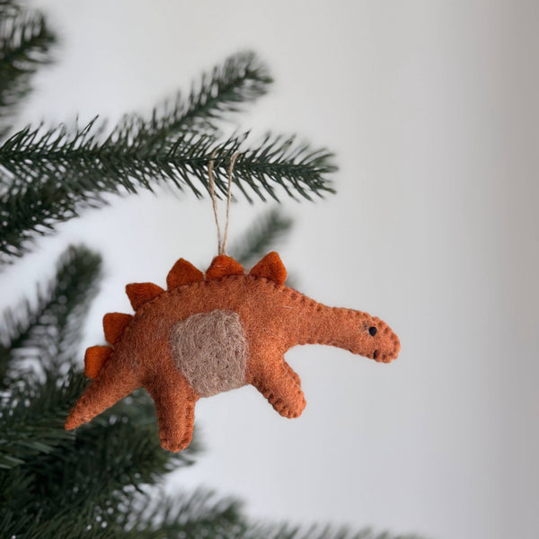 Orange Stegosaurus Ornament