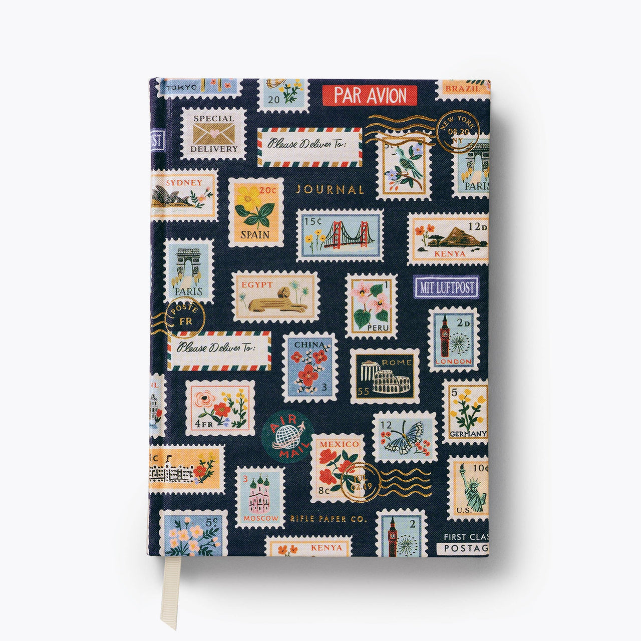 Postage Stamps Fabric Journal